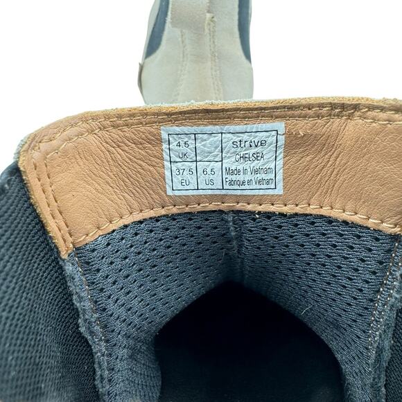 Strive Chelsea Neutral Tan Silver Sheen Pull On Lightweight Comfort Ankle Boots - Picture 11 of 12